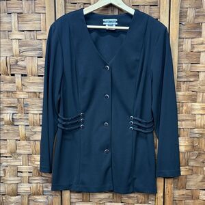 Vintage Frank Lyman Black Button-Up Blazer